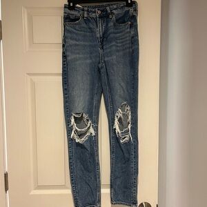 Classic Blue Distressed Women's Jeans
